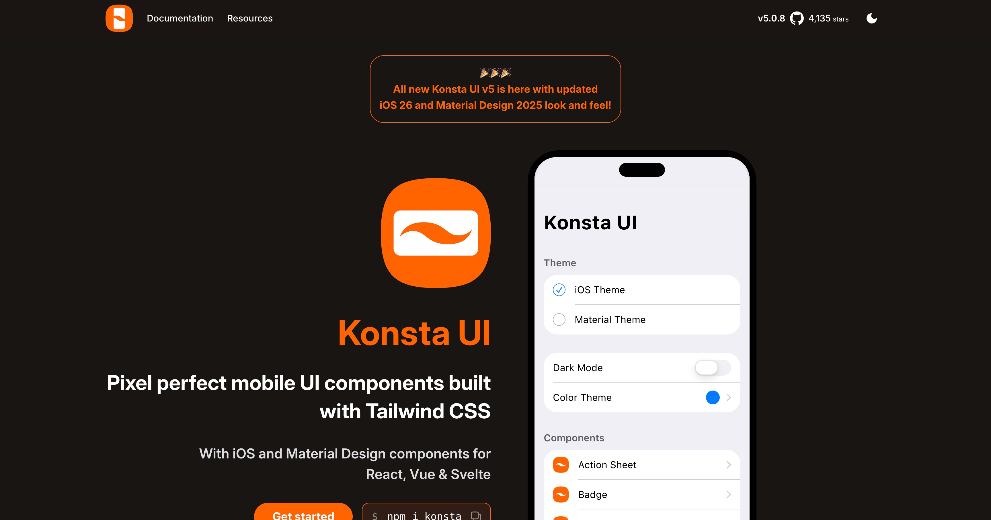 Konsta UI website